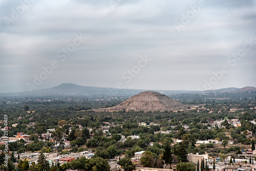 Aerial view  of the piramyd of the sun. Teotihuacan, Mexico city. Mexico photo