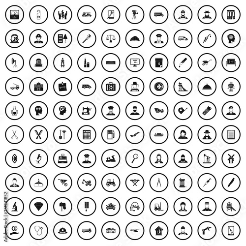 100 labour icons set in simple style for any design vector illustration