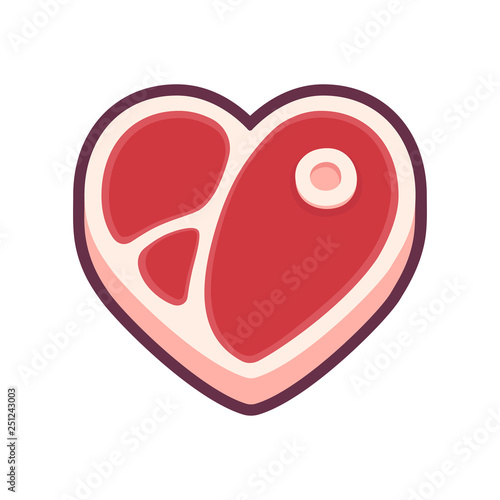 Heart shaped steak
