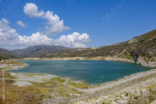 Landscape view of Gemasogeia dam in Cyprus.