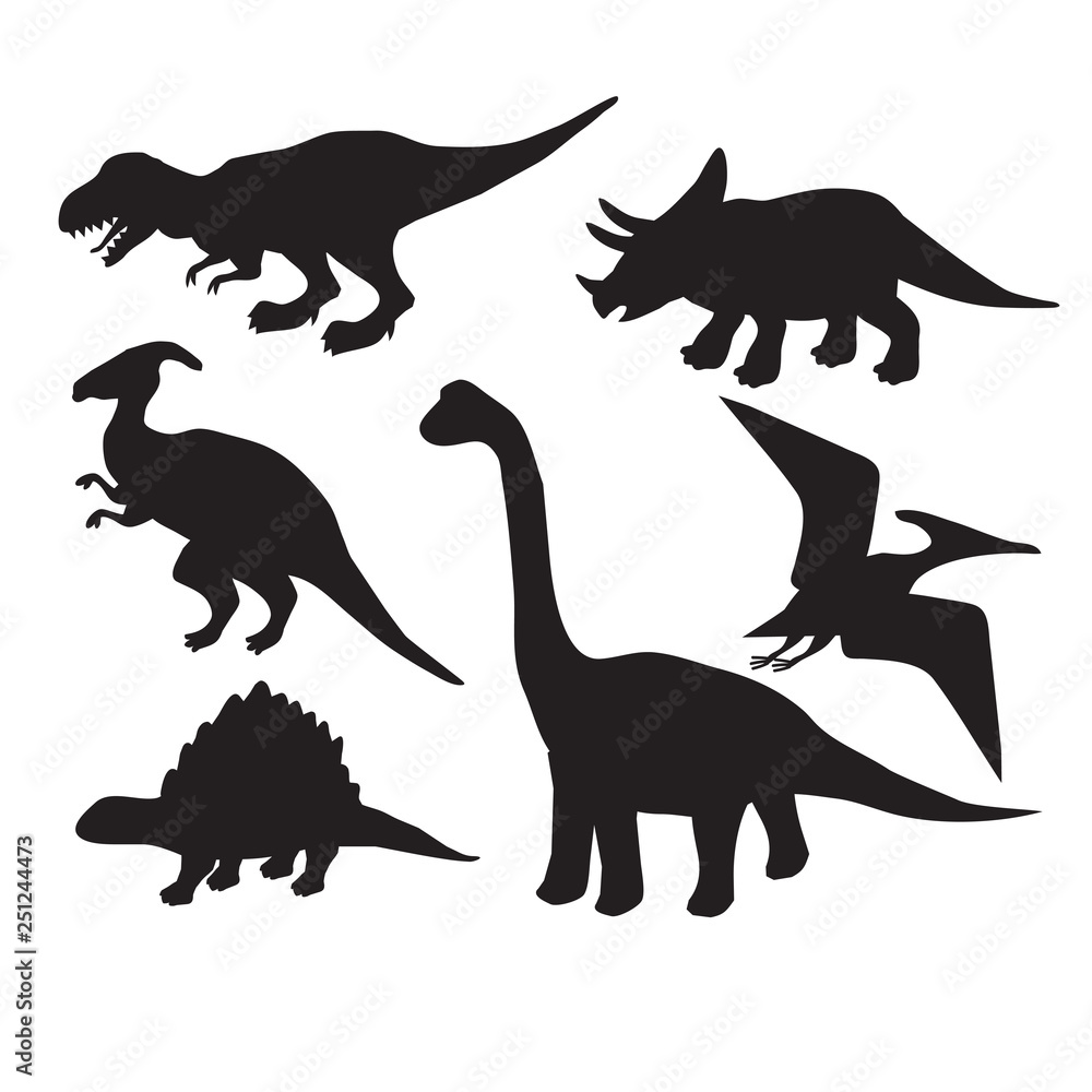 Dinosaur silhouettes vector illustration clip art