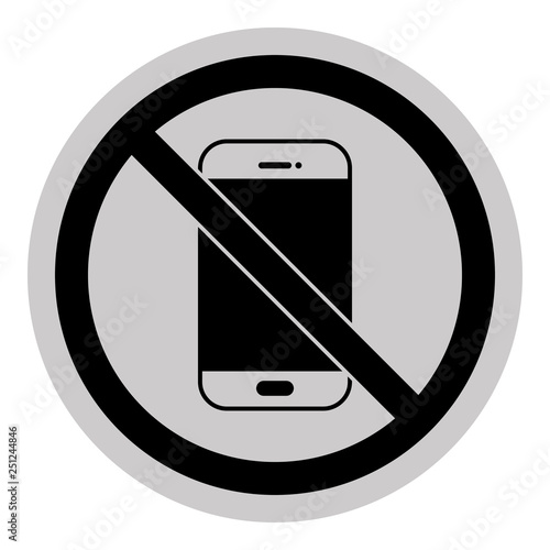 Smartphone verboten - Schild - Piktogramm - grau schwarz