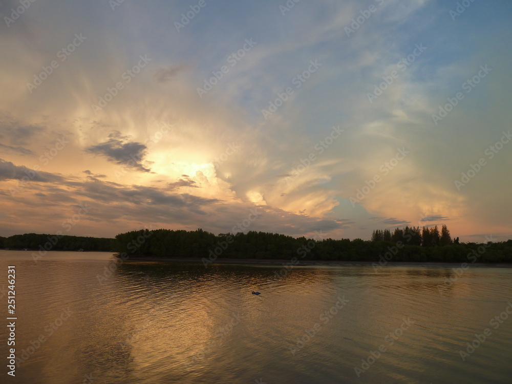 sunset over the sea