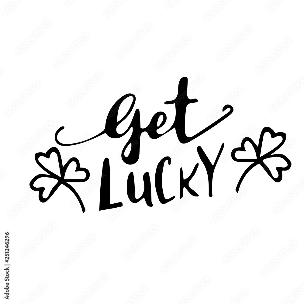 St Patrick s day handwritten quotation poster vector St Patrick s day handwritten quotation poster vector