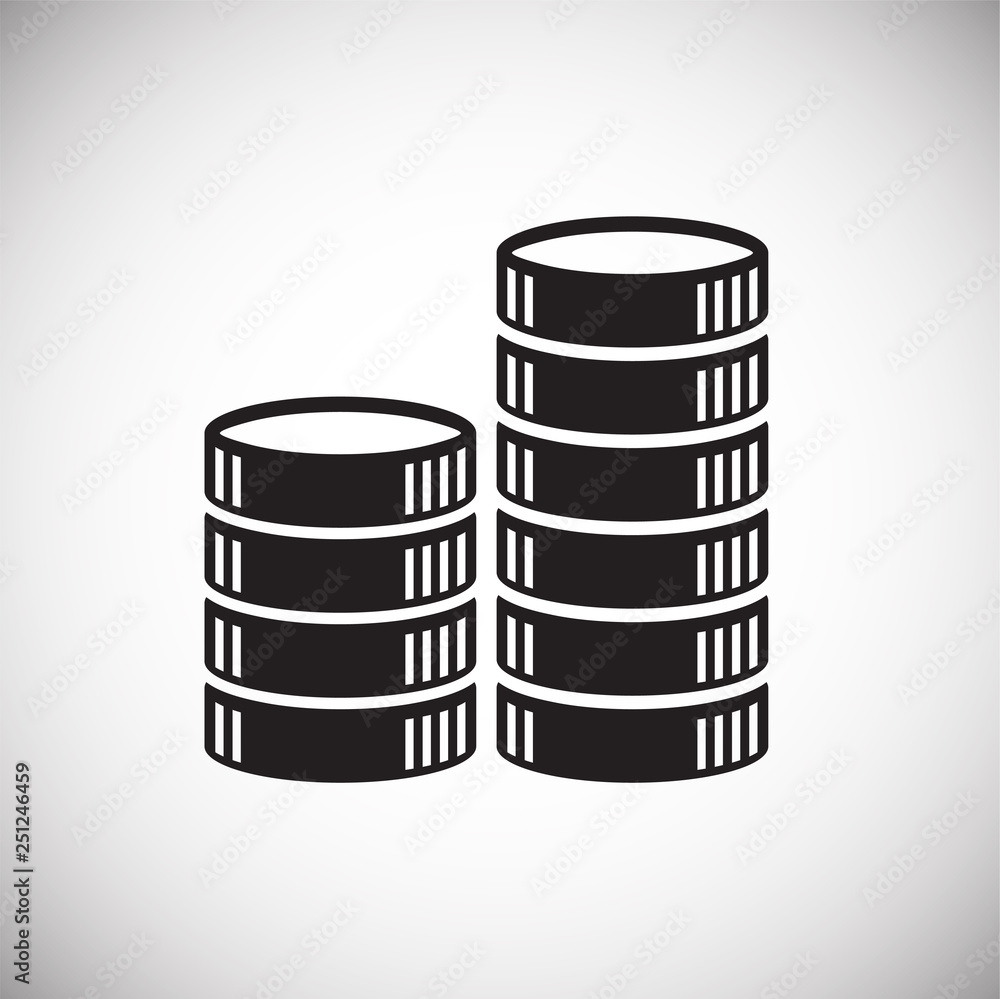 Coin icons set on white background for graphic and web design, Modern simple vector sign. Internet concept. Trendy symbol for website design web button or mobile app Coin icons set on white background for graphic and web design, Modern simple vector sign. Internet concept. Trendy symbol for website design web button or mobile app