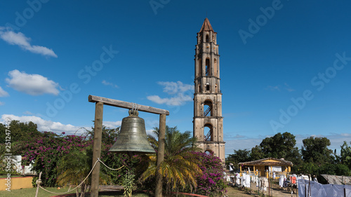 vintage tower and bell of manaca iznaga photo