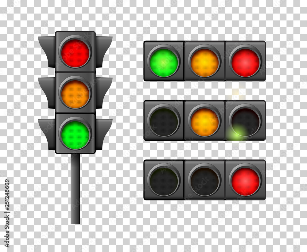 Street traffic light icon lamp. Traffic light direction regulate safety