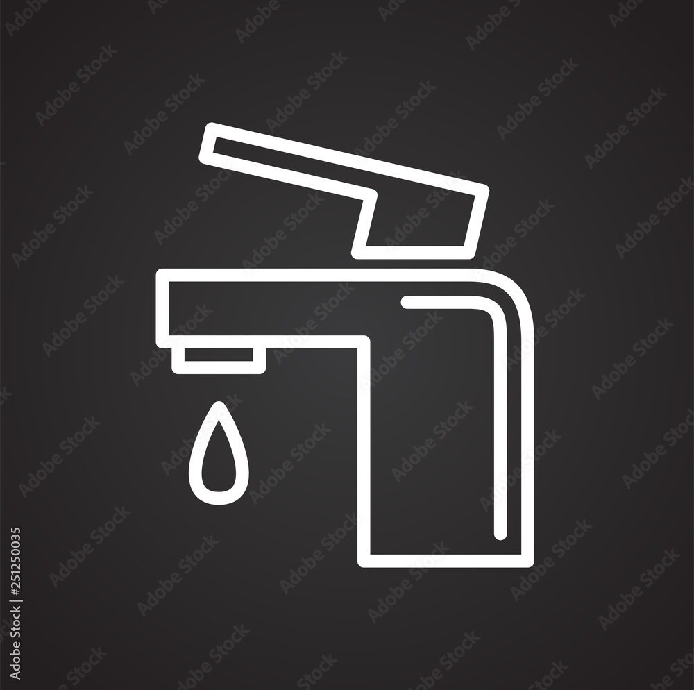 Water valve line icon on black background for graphic and web design, Modern simple vector sign. Internet concept. Trendy symbol for website design web button or mobile app Water valve line icon on black background for graphic and web design, Modern simple vector sign. Internet concept. Trendy symbol for website design web button or mobile app