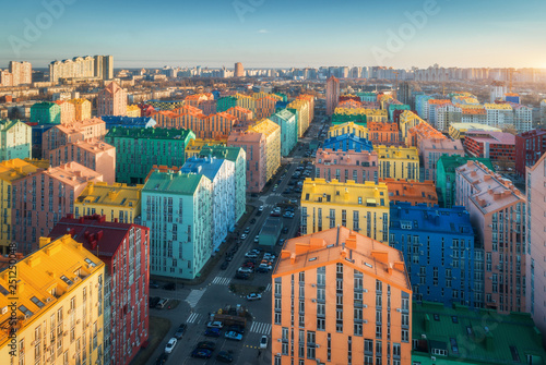 Aerial view of the colorful...