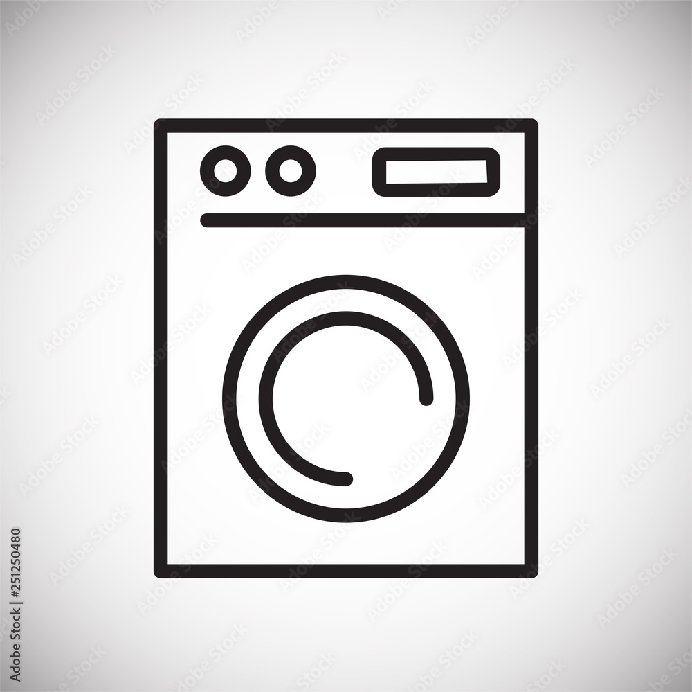 Washing machine line icon on white background for graphic and web design, Modern simple vector sign. Internet concept. Trendy symbol for website design web button or mobile app