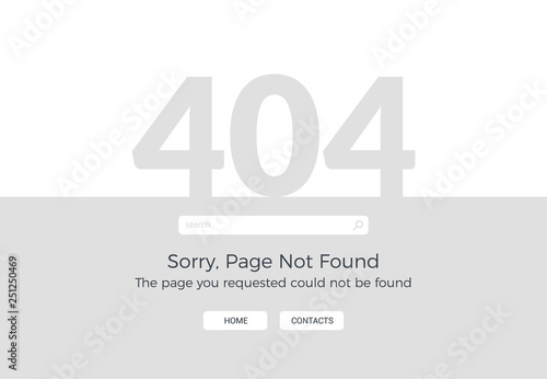 Error 404 page not found. Website 404 web failure. Oops trouble internet warning design