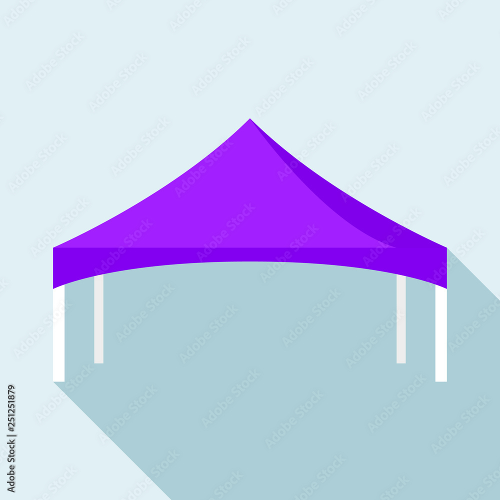 Purple tent icon. Flat illustration of purple tent vector icon for web design