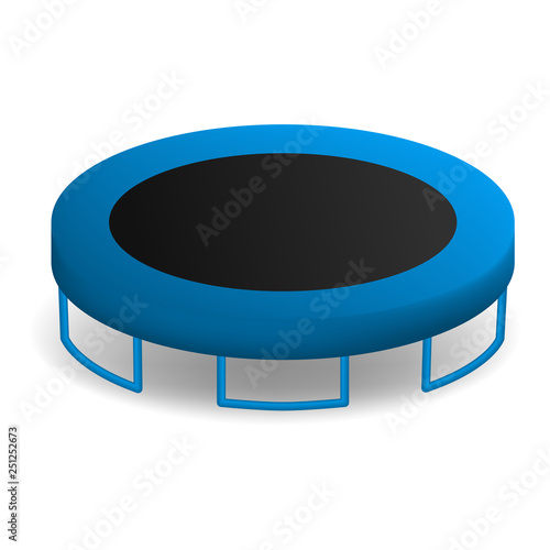 Jumping trampoline icon. Realistic illustration of jumping trampoline vector icon for web design isolated on white background