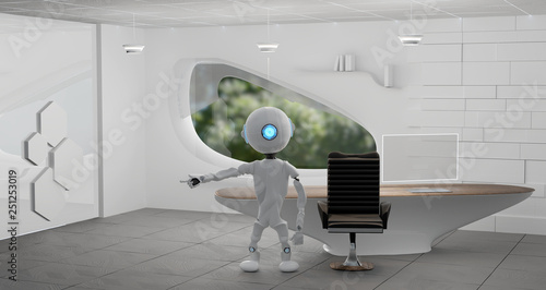 robot in a modern room 3d-i...