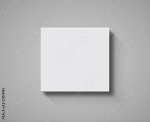 White Box top view mockup. 3d package blank template isolated box design