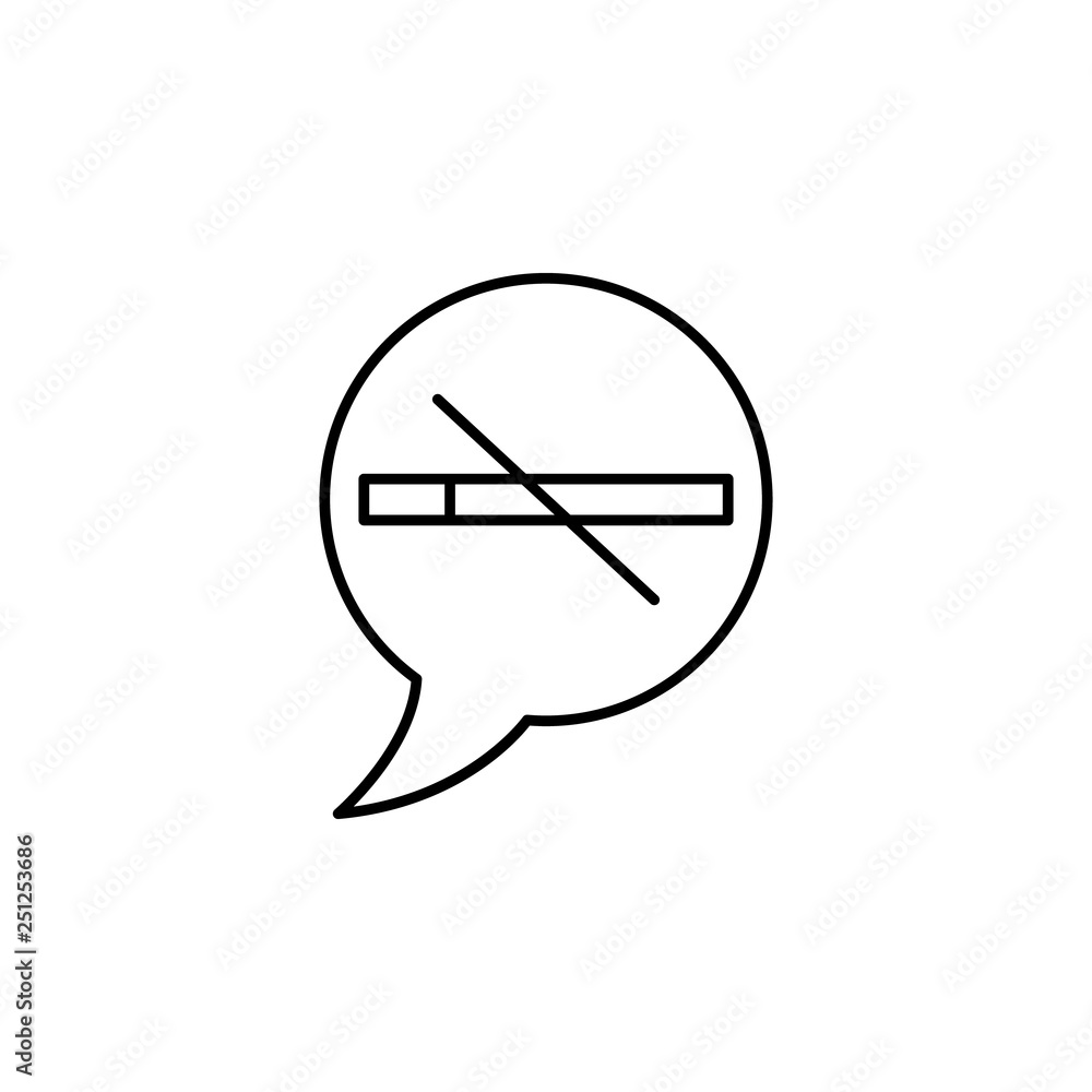 no smoking, speech bubble icon. Element of quit smoking for mobile concept and web apps icon. Thin line icon for website design and development, app development no smoking, speech bubble icon. Element of quit smoking for mobile concept and web apps icon. Thin line icon for website design and development, app development