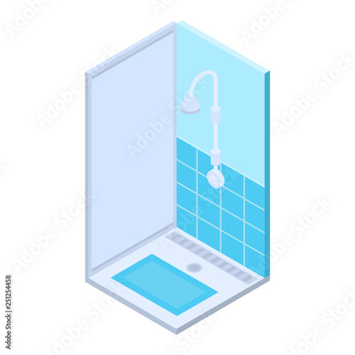 Public shower bath icon. Isometric of public shower bath vector icon for web design isolated on white background