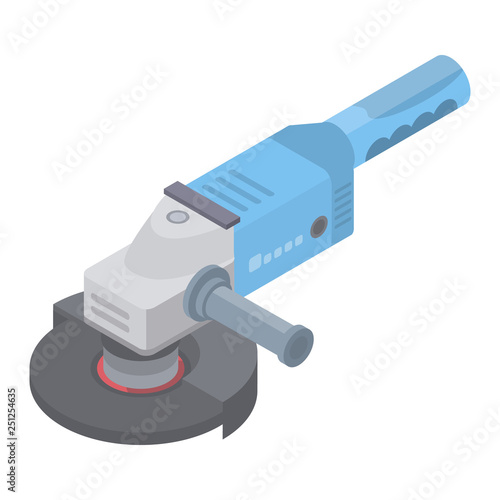 Angle grinder icon. Isometric of angle grinder vector icon for web design isolated on white background