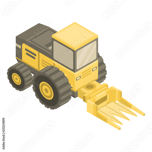 Forage harvester icon. Isometric of forage harvester vector icon for web design isolated on white background