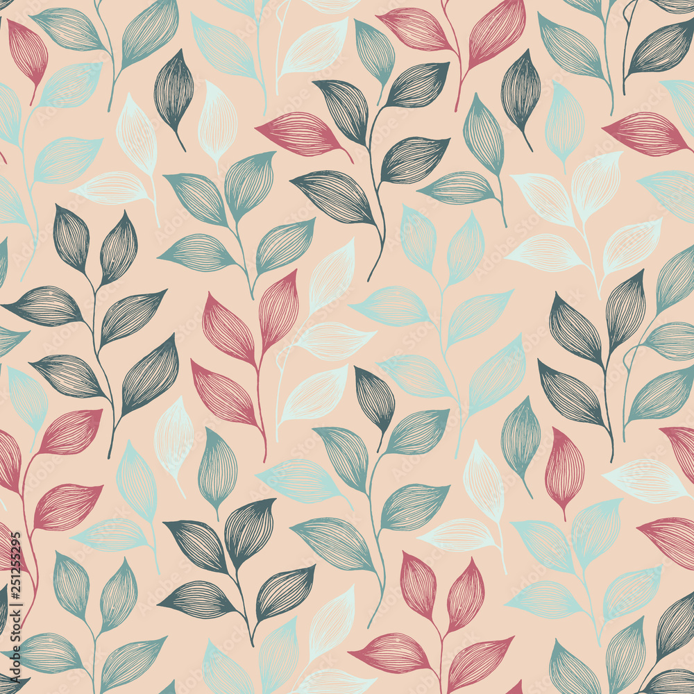 Wrapping tea leaves pattern seamless vector illustration. Wrapping tea leaves pattern seamless vector illustration.