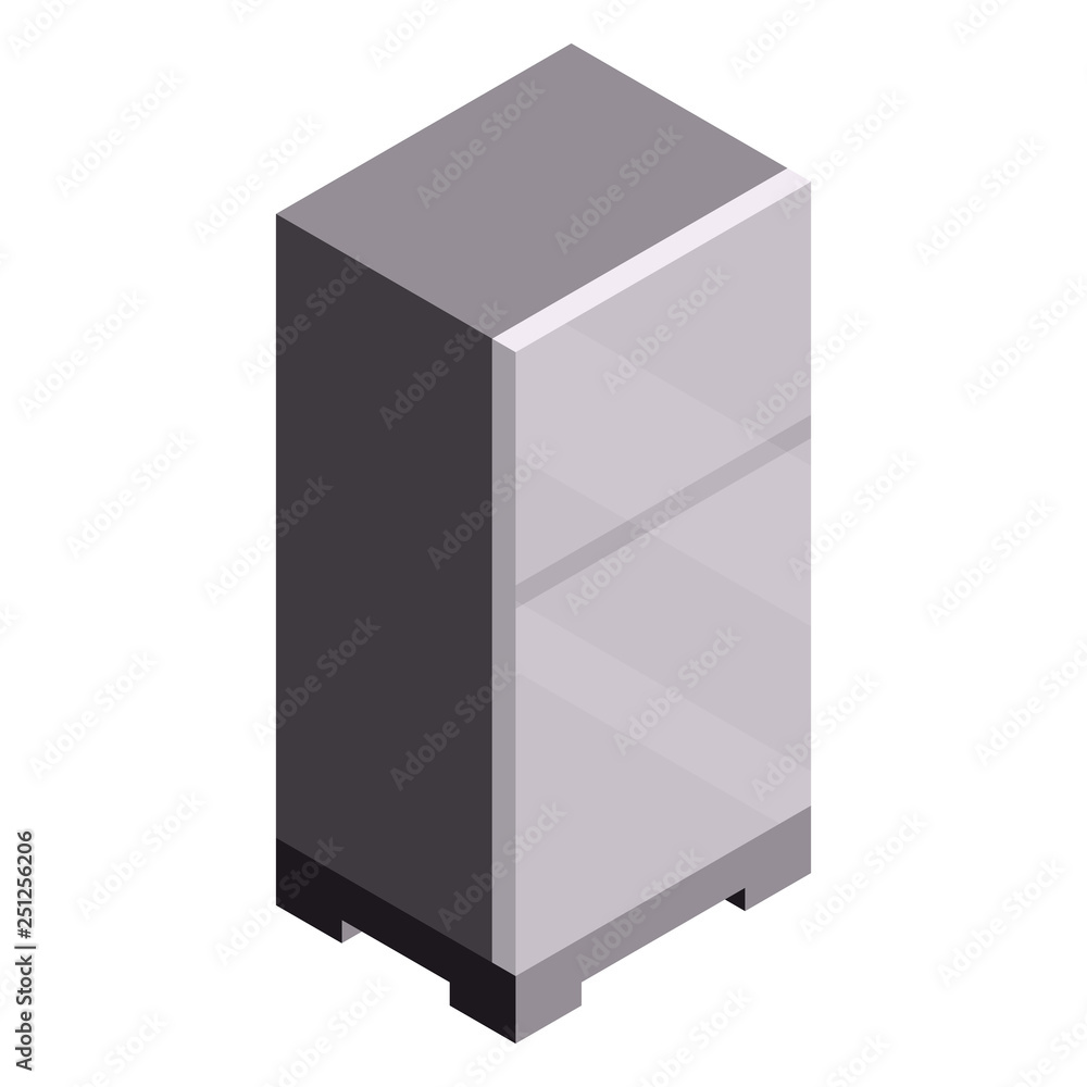 Garage modern fridge icon. Isometric of garage modern fridge vector icon for web design isolated on white background Garage modern fridge icon. Isometric of garage modern fridge vector icon for web design isolated on white background