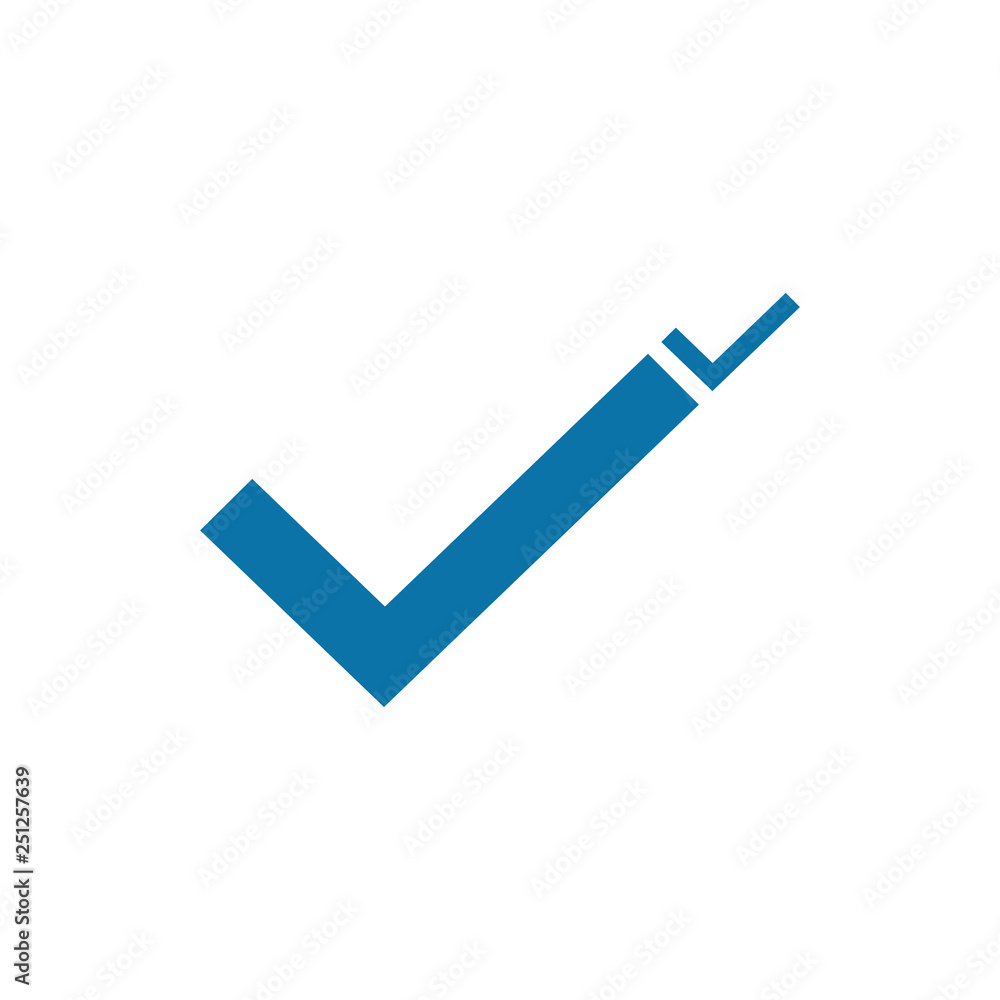 Double big and small Blue check mark icon. Tick symbol logo concept. Vector illustration isolated on white Double big and small Blue check mark icon. Tick symbol logo concept. Vector illustration isolated on white