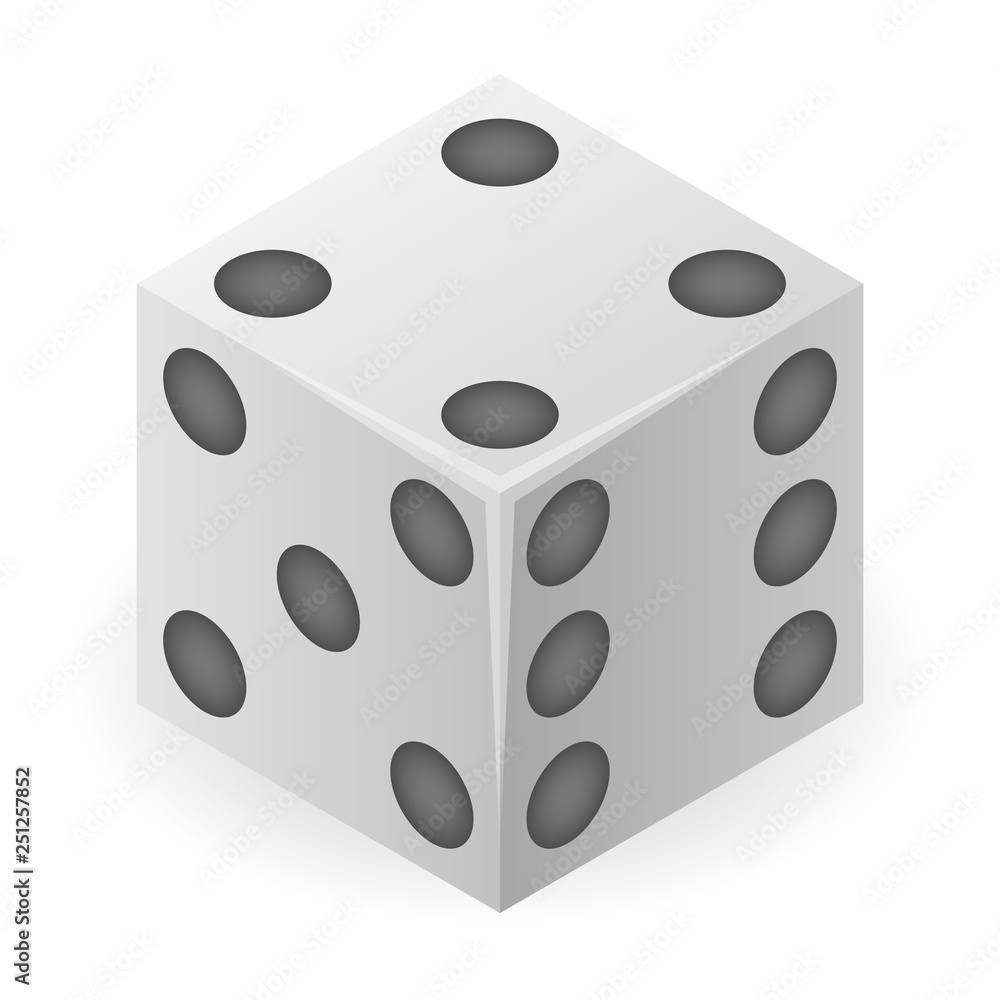 Plastic dice icon. Isometric of plastic dice vector icon for web design isolated on white background Plastic dice icon. Isometric of plastic dice vector icon for web design isolated on white background