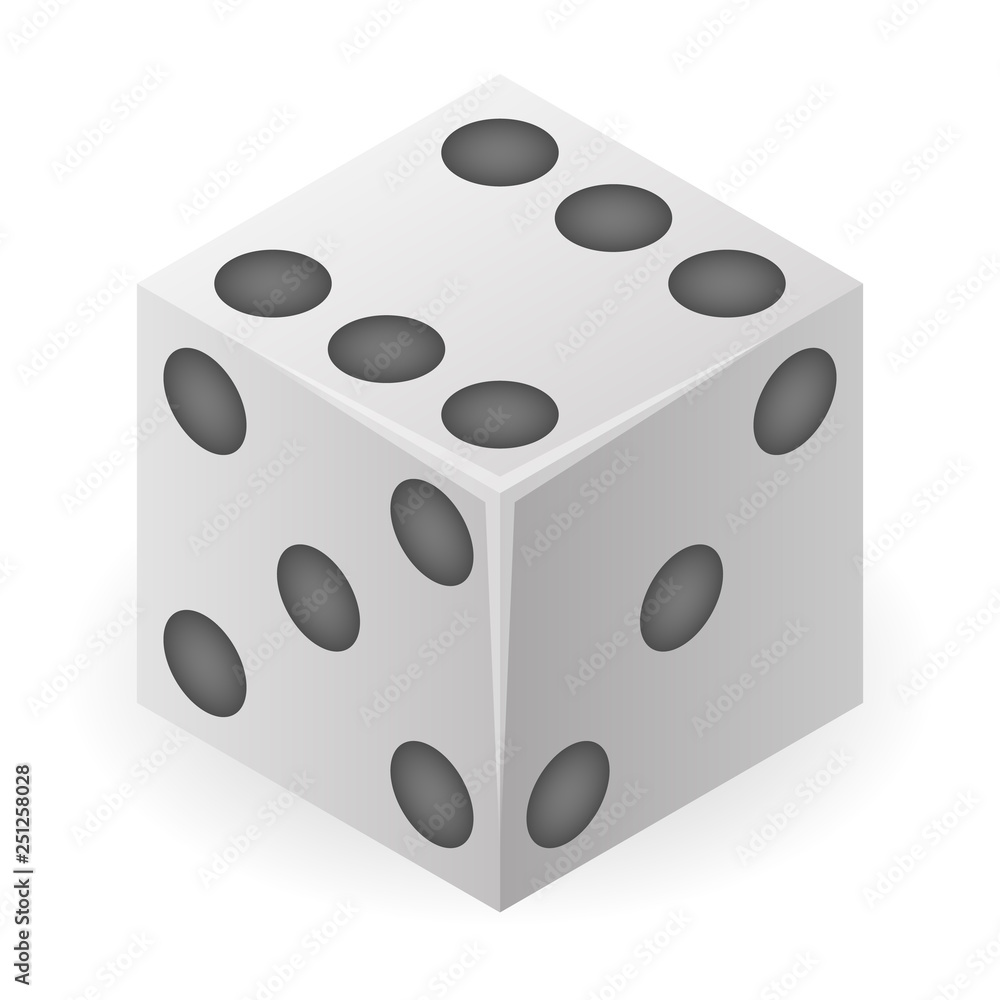 Cube dice icon. Isometric of cube dice vector icon for web design isolated on white background Cube dice icon. Isometric of cube dice vector icon for web design isolated on white background