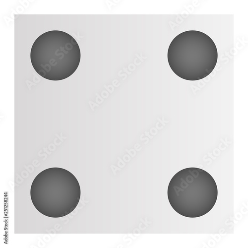 Four point dice icon. Cartoon of four point dice vector icon for web design isolated on white background