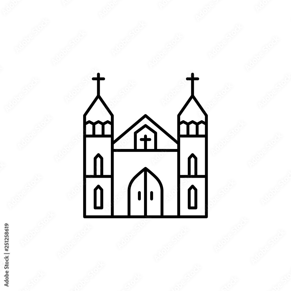 Patrick day, architecture, cathedral, catholic, Christian, church, religion icon. Element of Patrick day for mobile concept and web apps illustration. Thin line icon