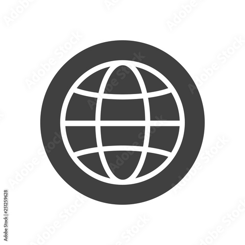 Internet icon. Internet symbol. Planet, planet earth, global. Wireless technology. Vector illustration