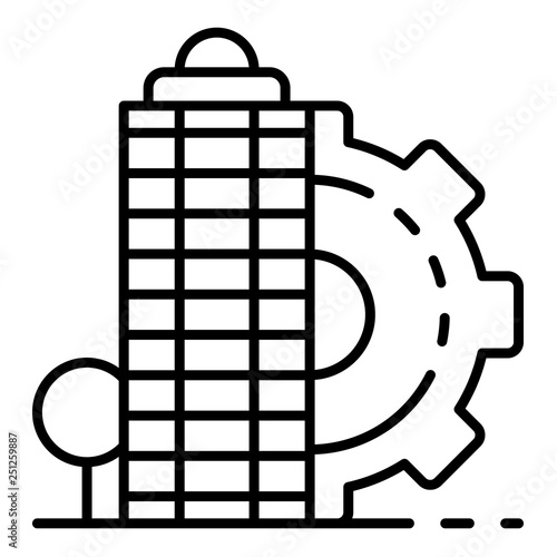 City architectural building icon. Outline city architectural building vector icon for web design isolated on white background