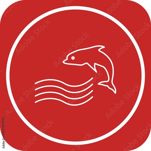 Vector Swimming Dolphin Icon