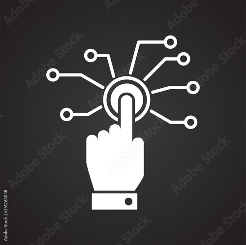 Finger print scanner icon on black background for graphic and web design, Modern simple vector sign. Internet concept. Trendy symbol for website design web button or mobile app