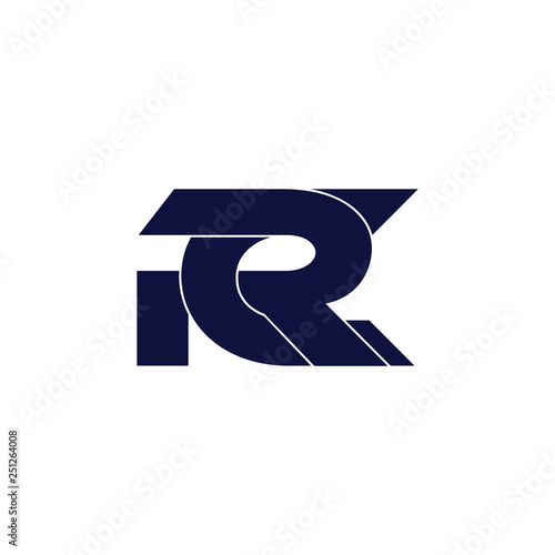letters rc simple linked geometric logo vector