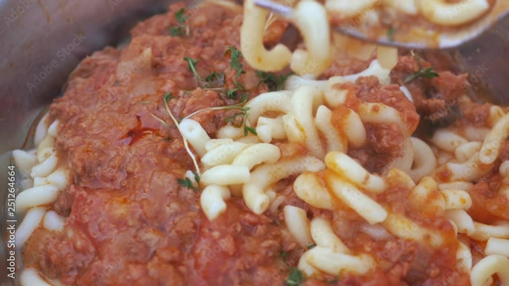 Fresh pasta with meat sauce Fresh pasta with meat sauce