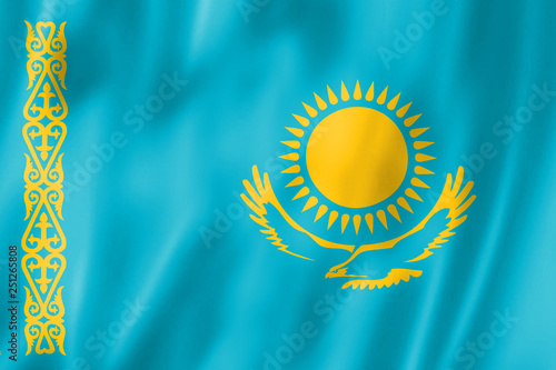 Flag Of Kazakhstan. Sign Of The Republic Of Kazakhstan. 