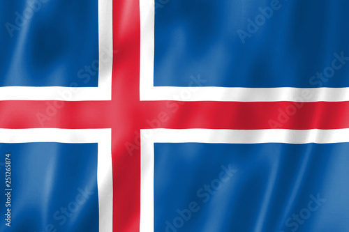 The Flag Of Iceland. The official symbol of the ice country.