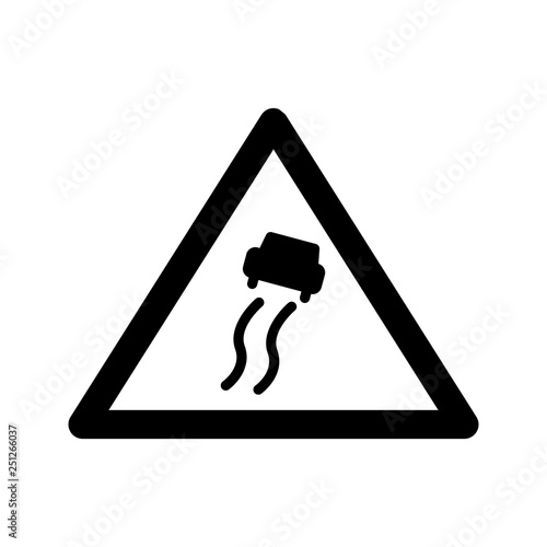 Vector Slippery Road Sign Icon