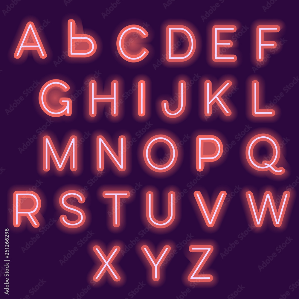Neon alphabet Neon alphabet