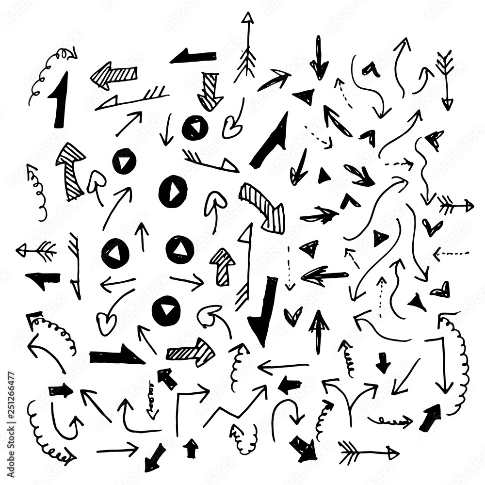 icon. Hand drawn. arrow themed doodle. Vector flat illustration. on white background icon. Hand drawn. arrow themed doodle. Vector flat illustration. on white background