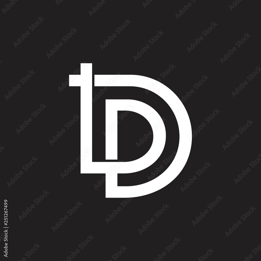 Obraz premium letters pd linked overlapping logo vector