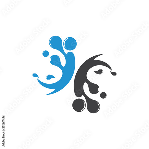 motion water splash symbol logo vector