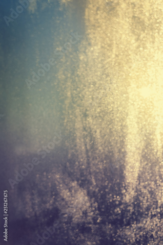 Close up on condensated water foggy window glass natural textured background. © aquar