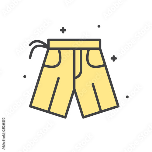 Swim shorts line icon on white background for graphic and web design, Modern simple vector sign. Internet concept. Trendy symbol for website design web button or mobile app