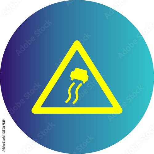 Vector Slippery Road Sign Icon
