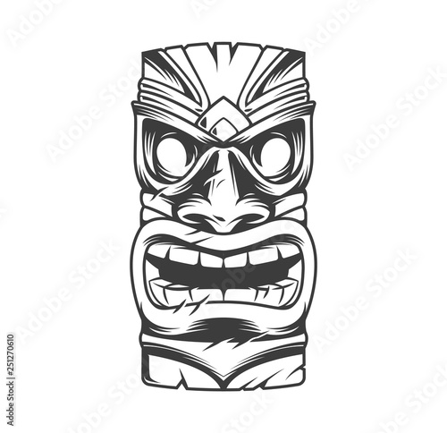 Hawaiian traditional tribal tiki mask photo