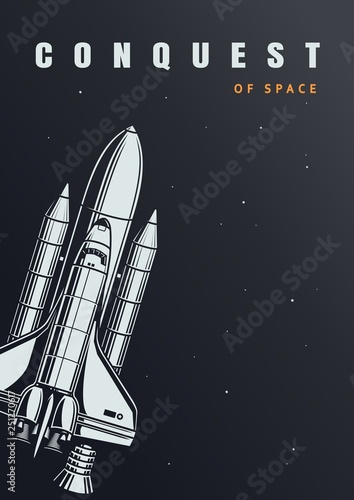 Vintage space exploration poster
