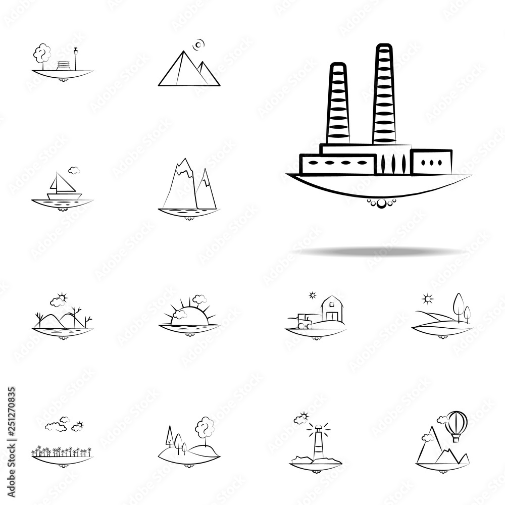 Factory icon. Landspace icons universal set for web and mobile Factory icon. Landspace icons universal set for web and mobile