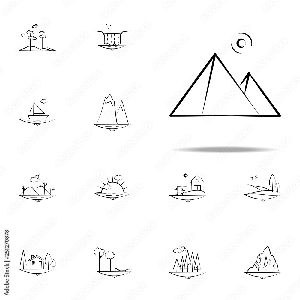 pyramids of egypt icon. Landspace icons universal set for web and mobile pyramids of egypt icon. Landspace icons universal set for web and mobile
